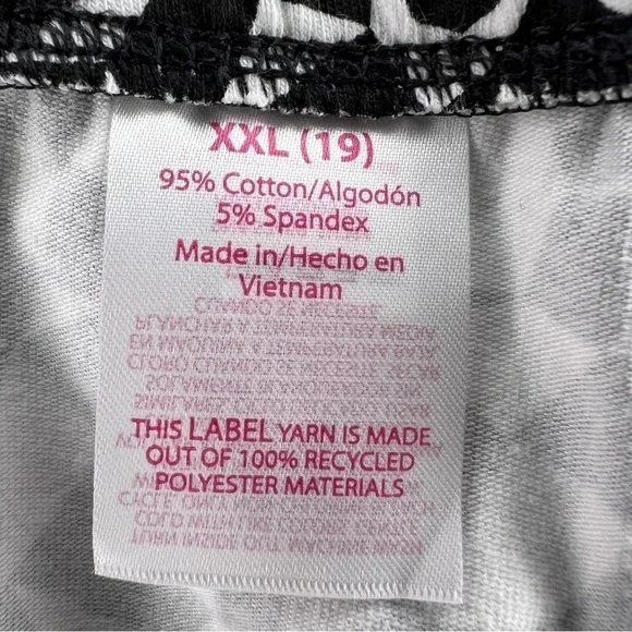 NEW JUNIORS BLACK WHITE GEOMETRIC CAPRI PANTS LEGGINGS STRETCH XXL 19 - Picture 8 of 10